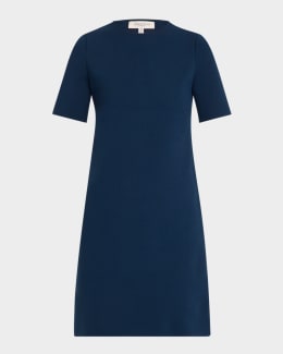 Emporio Armani Pleated Jersey Midi Sheath Dress | Neiman Marcus