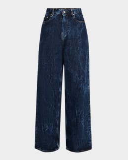デニム・ジーパン MARC JACOBS OVERSIZE DENIM JEANS WITH CHAIN Marc Jacobs Charm Chain Oversized Wide-Leg Jeans | Neiman Marcus