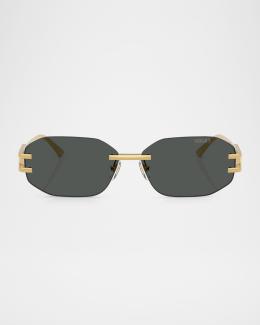 Givenchy GV Day Geometric Acetate Oval Sunglasses | Neiman Marcus