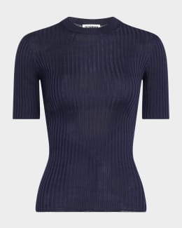 Brunello Cucinelli Ribbed Long-Sleeve Monili Zip-Up Top