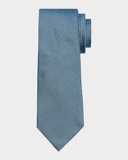 ZEGNA Men's Micro-Geometric Jacquard Silk Tie | Neiman Marcus