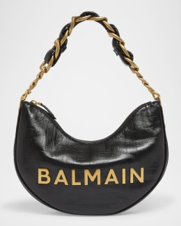 【Balmain】1945 SOFT MOON BAG-GRID QUILTED NYLON◆EN1BQ954TN NOIR Balmain 1945 SOFT MOON BAG-GRID QUILTED NYLON