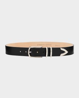 Streets Ahead Leather Belt | Neiman Marcus display picture 1