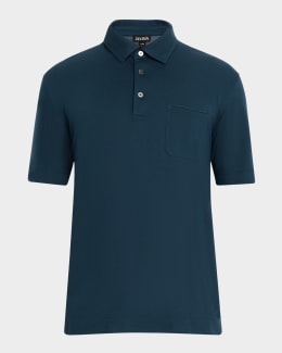 Salvatore Ferragamo カジュアルシャツ L 4105725Y0015 Cotton polo shirt with zip closure - Men | Ferragamo