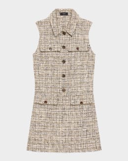 FABIANA FILIPPI Sleeveless Sequin Tweed Mini Dress | Neiman