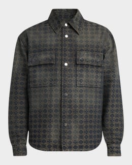 人気商品 Amiri Men's MA Quad Denim Overshirt | Neiman Marcus Lサイズ