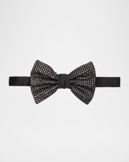 Giorgio Armani Men's Black Silk Pre-Tied Bow Tie | Neiman Marcus