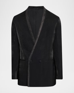 ジャケット・アウター EMPORIO ARMANI - velor check coat Emporio Armani Men's Mini-Check Printed Velvet Blazer