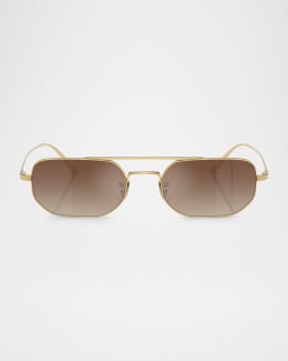LANVIN ハイロットフレムサンクラス SLN724V 0APA Lanvin Babe Oversized Square Twisted Metal Sunglasses
