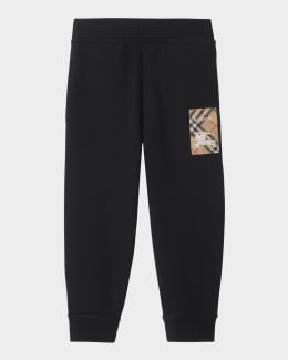 Boy's Benny Check Tape Jog Shorts, Size 3-14