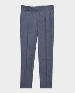 Prada Men's Patchwork Leather Straight-Leg Pants | Neiman Marcus