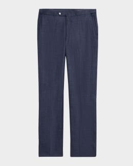 Giorgio Armani Men's Linen Pleated Wide-Leg Trousers | Neiman Marcus