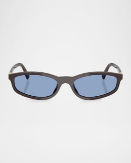 Miu Miu A02S Semi-Rimless Oval Plastic Sunglasses - Bergdorf