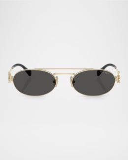 Miu Miu Gradient Metal Oval Sunglasses | Neiman Marcus