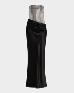 Retrofete Aura Strapless Rhinestone Mini Dress | Neiman Marcus