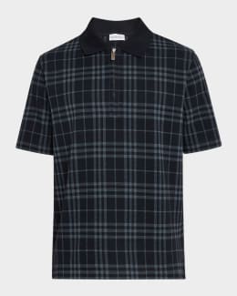 Burberry Men's Cody Check-Collar Polo Shirt | Neiman Marcus