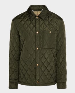 Burberry Men's Corduroy Zip Overshirt | Neiman Marcus