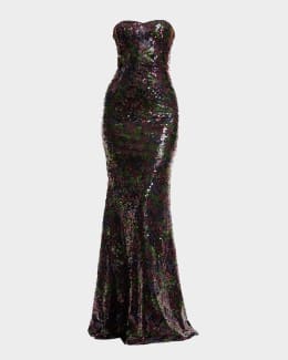 BCBGMAXAZRIA Oly Ruffle Tiered Corset Gown | Neiman Marcus