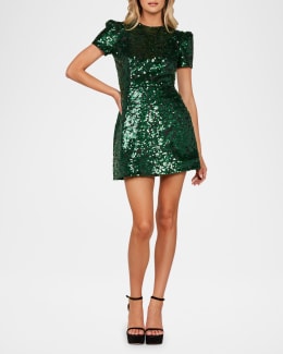 Avery Sequined Open-Back Mini Dress