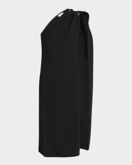 Versace Sleeveless Draped Stretch Crepe Jersey Dress