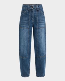 【プラダ・PRADA】High-waisted denim jeans Prada High-Waisted Denim Jeans | Neiman Marcus