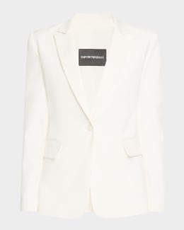アウターその他 EMPORIO ARMANI Woman Blazer White EW001122AF13314 U0001 Emporio Armani Single-Button Armure Blazer | Neiman Marcus