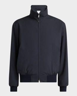 Burberry Men's Leather Bomber Jacket | Neiman Marcus
