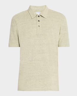 Bottega Veneta Men's Intrecciato Suede-Trim Jersey Polo