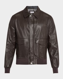 TOM FORD Men's Napa Leather Asymmetric Biker Jacket | Neiman