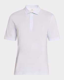 Brunello Cucinelli Men's Linen and Cotton Polo Shirt