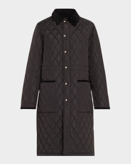 Burberry Roxby Quilted Top Coat with Hood | Neiman Marcus