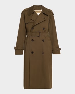 Isabel Marant Freanne Snakeskin-Print Linen Belted Trench
