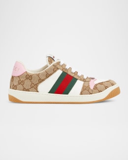 Gucci Ace Leather Web Low-Top Sneakers | Neiman Marcus