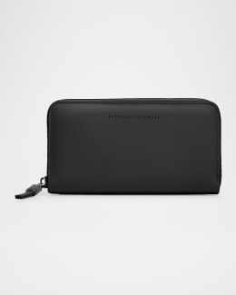 Saint Laurent YSL Monogram Large Zip Wallet in Grained
