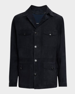 Brunello Cucinelli Men's Wool Full-Zip Travel Jacket