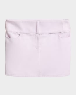 Courreges Buttoned Light Rib Mini Skirt | Neiman Marcus