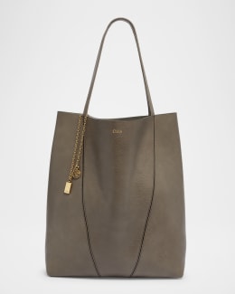 Chloe Logo Charms Tote Bag in Shiny Leather | Neiman Marcus
