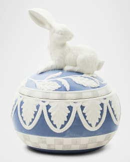 MacKenzie-Childs White Rabbit Ceramic Large Bunny Vase
