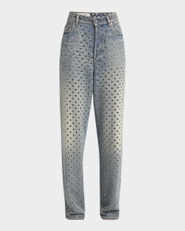 Golden Goose Kim Bleached Jeans with Crystals | Neiman Marcus