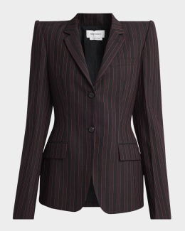 St. John Pinstripe Single-Breasted Suiting Jacket | Neiman