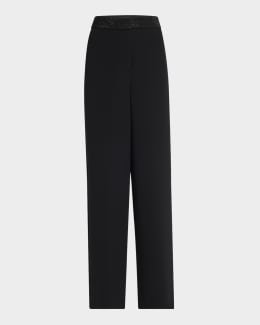 【関税&送料込】Giorgio Armani Oversize Silk Trouser Giorgio Armani Silk Trousers | Black | FARFETCH