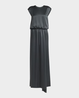 Ralph Lauren Collection Chilton Stretch Satin Evening Dress | Neiman Marcus