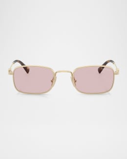 Miu Miu Logo Acetate Rectangle Sunglasses | Neiman Marcus