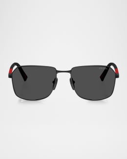 Prada Men's Linea Rossa PS 05ZS Rectangular Sunglasses | Neiman Marcus