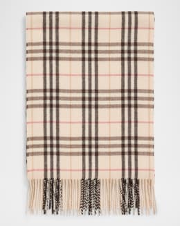 [BURBERRY]★Reversible Check Cashmere Scarf★Knight Burberry Reversible Cashmere Knight Stamp and Check Scarf