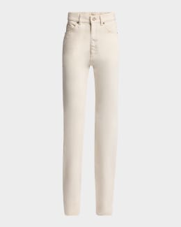 Versace White Washed Denim Straight-Leg Pants | Neiman Marcus