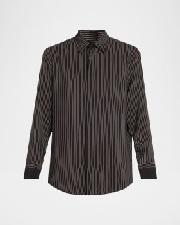Saint Laurent YSL Pocket Button-Down Shirt | Neiman Marcus
