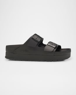 Tod's Gomma Leather Dual-Strap Comfort Sandals | Neiman Marcus