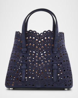 ALAIA Mina 20 Tote Bag in Vienne Wave Perforated Leather