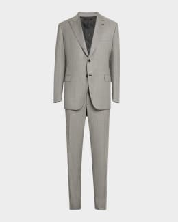 Brioni Essential Virgin Wool Two-Piece Suit, Gray | Neiman